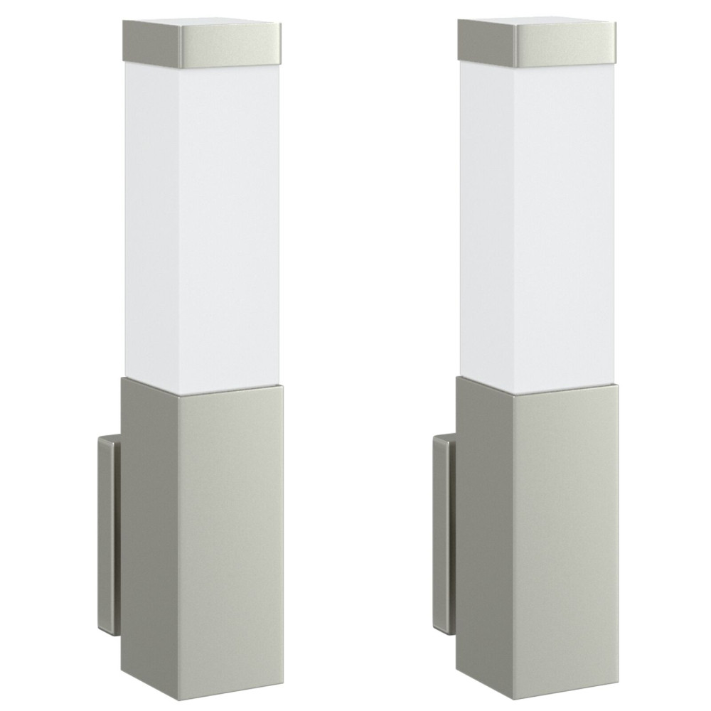 Produktbild för Utomhus vägglampa 2 pcs Silver 10.5 x 6 x 33 cm