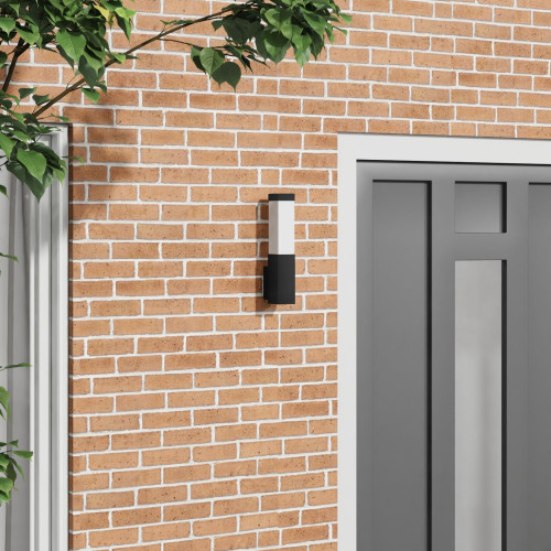vidaXL Utomhus vägglampa Svart 10.5 x 6 x 33 cm