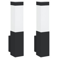 Produktbild för Utomhus vägglampa 2 pcs Svart 10.5 x 6 x 33 cm