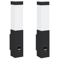 Produktbild för Utomhus vägglampa 2 pcs Svart 10.5 x 6 x 33 cm