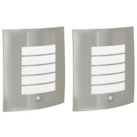 Produktbild för Utomhus vägglampa 2 pcs Silver 23,5 x 9 x 26 cm