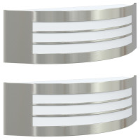 Produktbild för Utomhus vägglampa 2 pcs Silver 32 x 10 x 10 cm