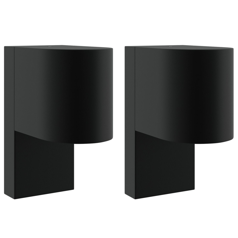 Produktbild för Utomhus vägglampa 2 pcs Svart 12 x 7 x 15 cm Rostfritt stål