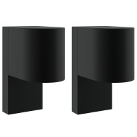 Produktbild för Utomhus vägglampa 2 pcs Svart 12 x 7 x 15 cm Rostfritt stål