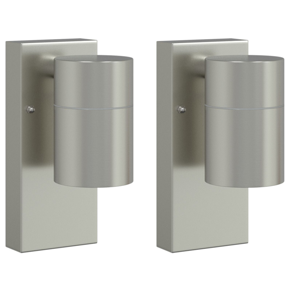 Produktbild för Utomhus vägglampa 2 pcs Silver 6,5 x 10,5 x 16 cm