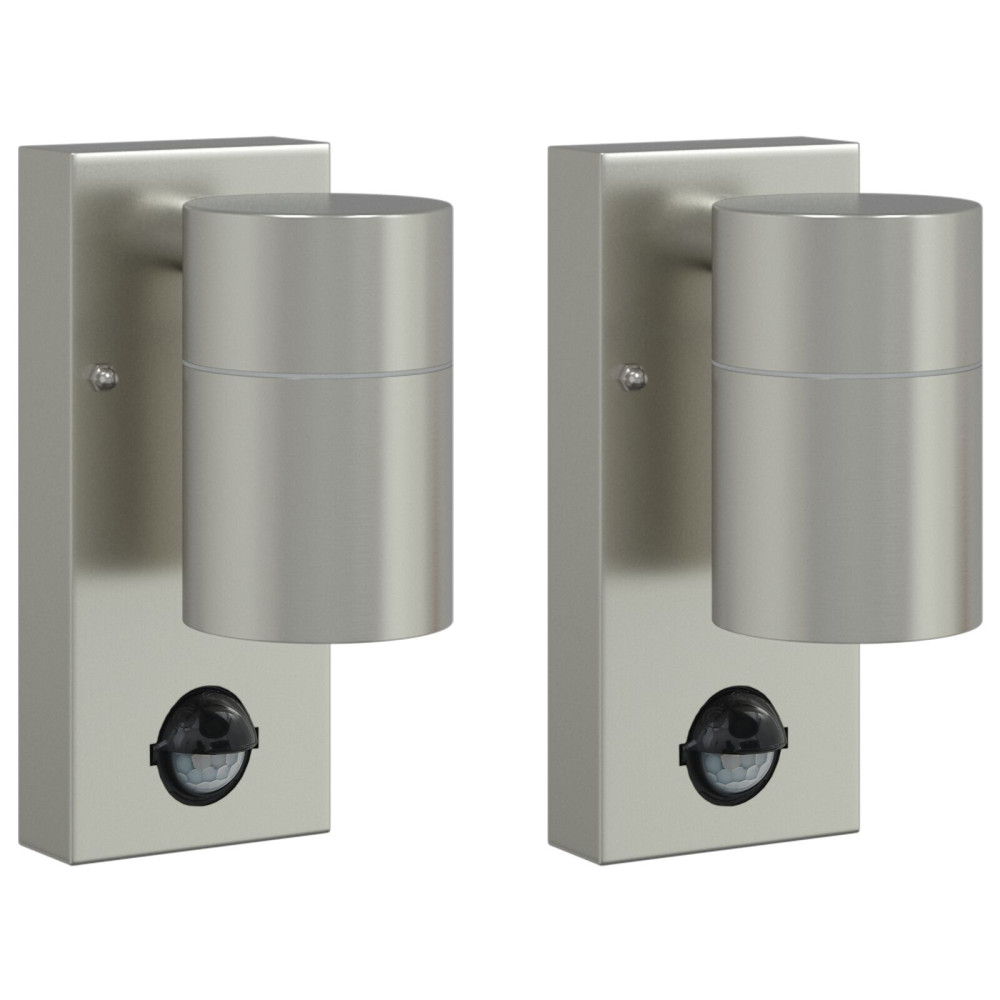 Produktbild för Utomhus vägglampa 2 pcs Silver 6,5 x 10,5 x 16 cm