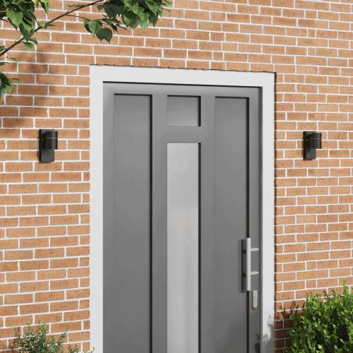 vidaXL Utomhus vägglampa 2 pcs Svart 6,5 x 10,5 x 16 cm