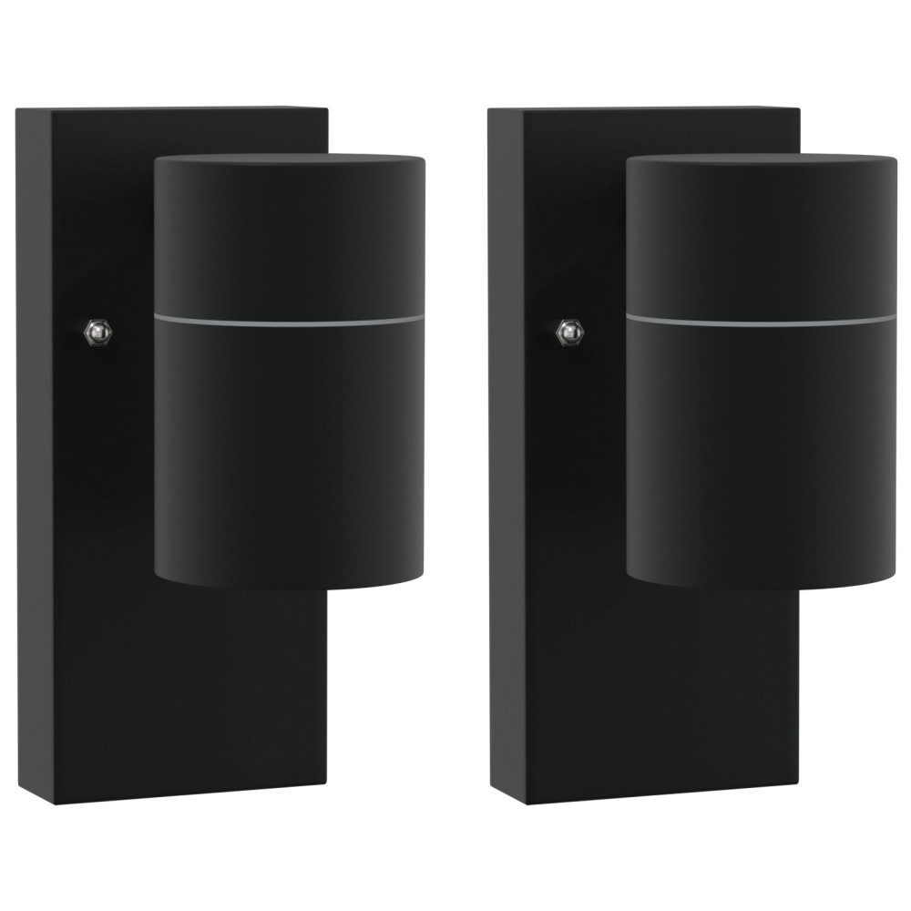 Produktbild för Utomhus vägglampa 2 pcs Svart 6,5 x 10,5 x 16 cm