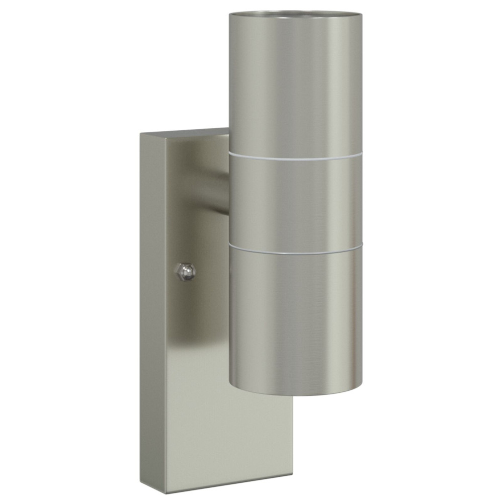 Produktbild för Utomhus vägglampa Silver 7 x 10 x 22 cm Rostfritt stål och glas