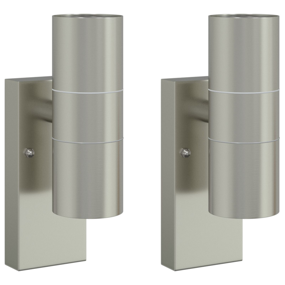 Produktbild för Utomhus vägglampa 2 pcs Silver 7 x 10 x 22 cm