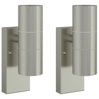 Produktbild för Utomhus vägglampa 2 pcs Silver 7 x 10 x 22 cm