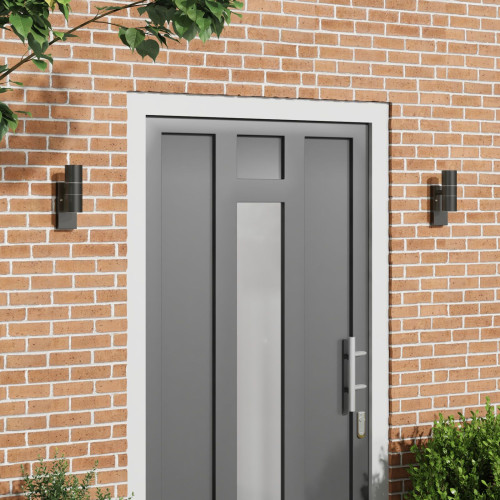 vidaXL Utomhus vägglampa 2 pcs Svart 7 x 10 x 22 cm