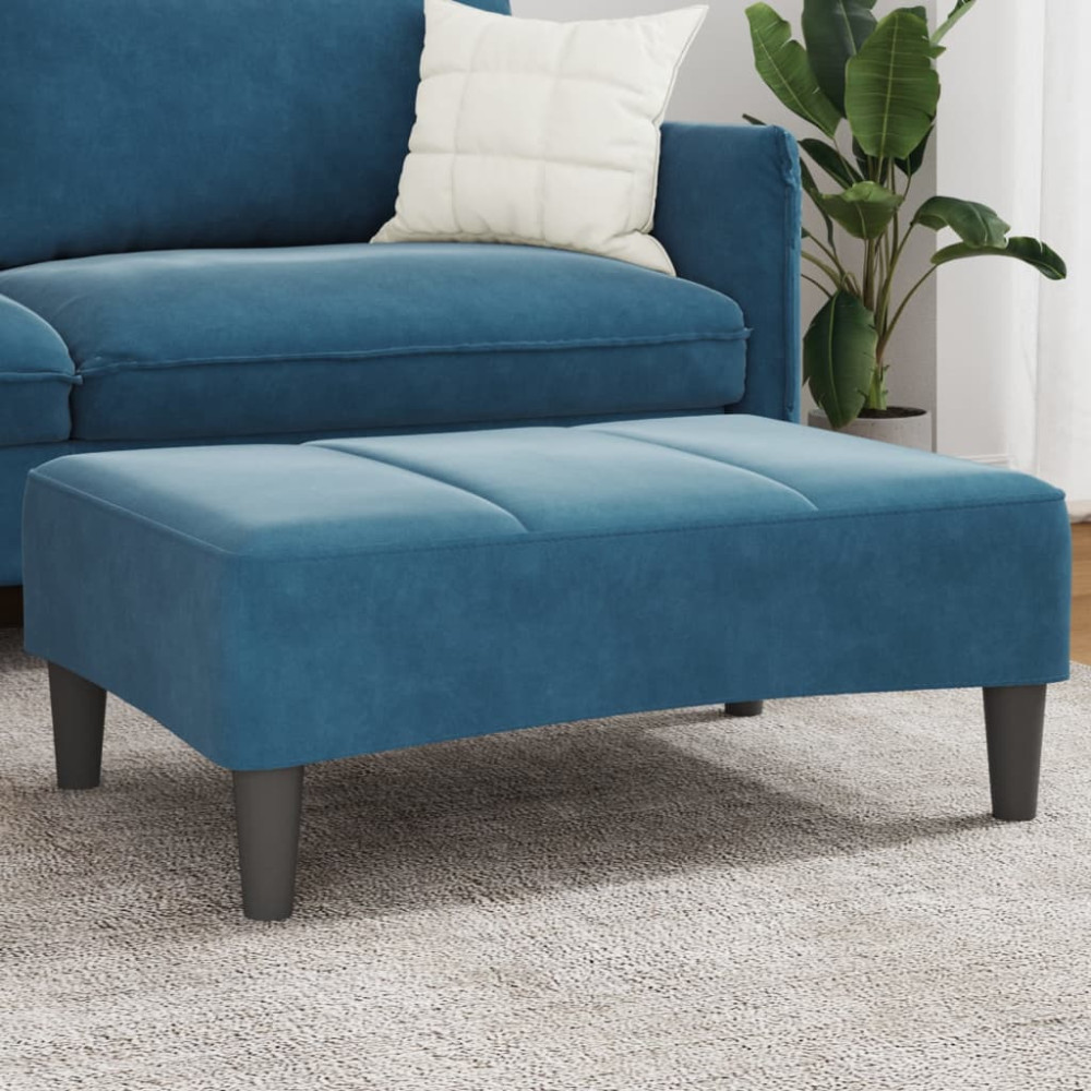 Produktbild för Fotpall Blå 77x55x31 cm sammet