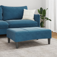 Produktbild för Fotpall Blå 77x55x31 cm sammet