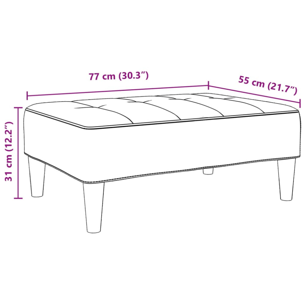 Produktbild för Fotpall Ljusgrå 77x55x31 cm tyg