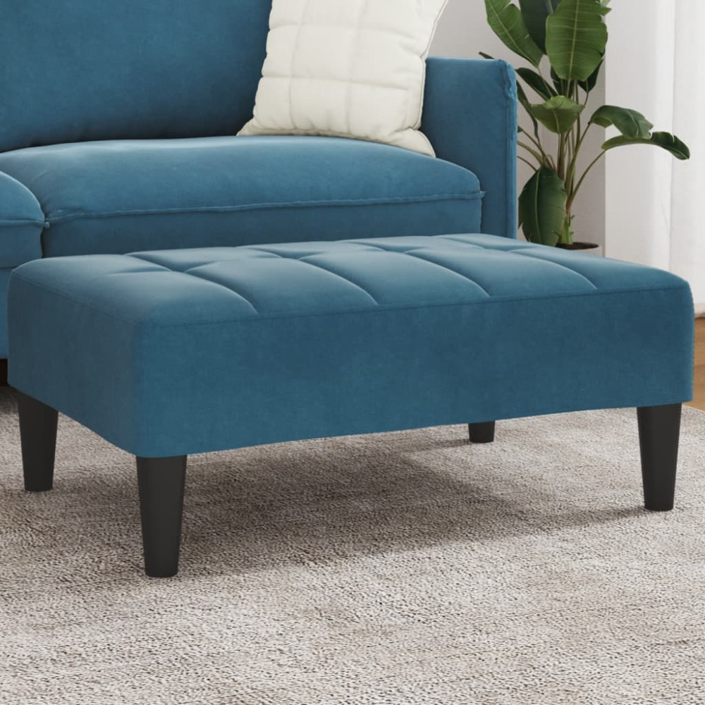 Produktbild för Fotpall Blå 77x55x31 cm sammet