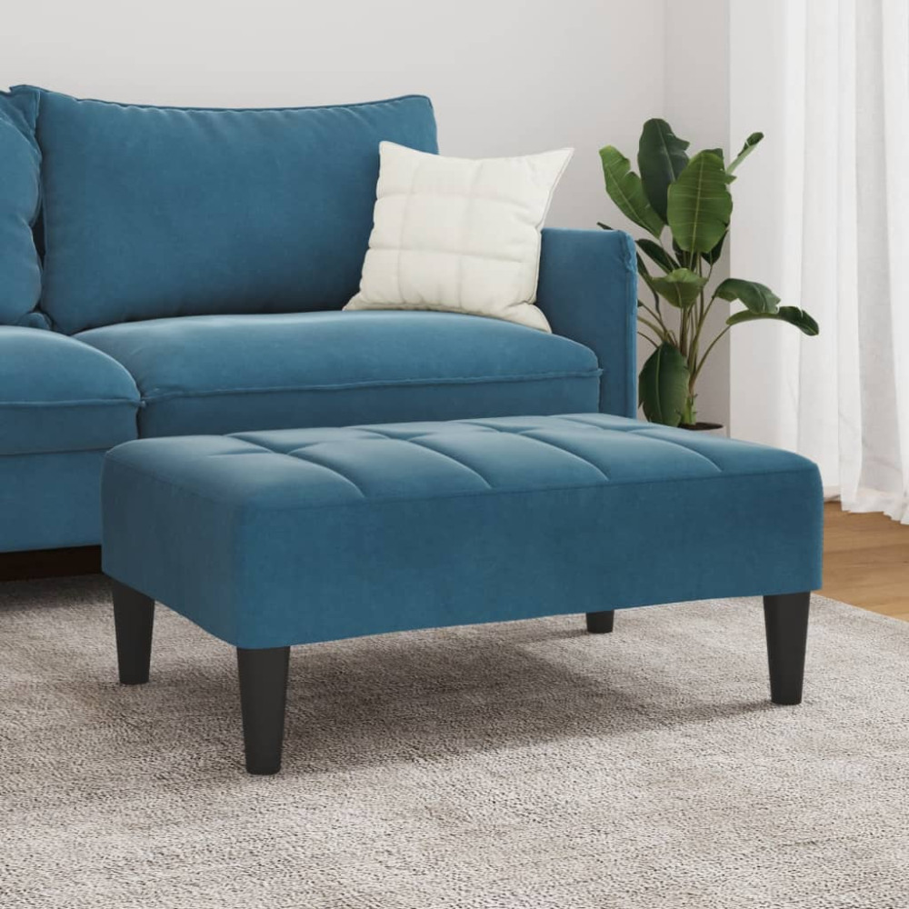 Produktbild för Fotpall Blå 77x55x31 cm sammet