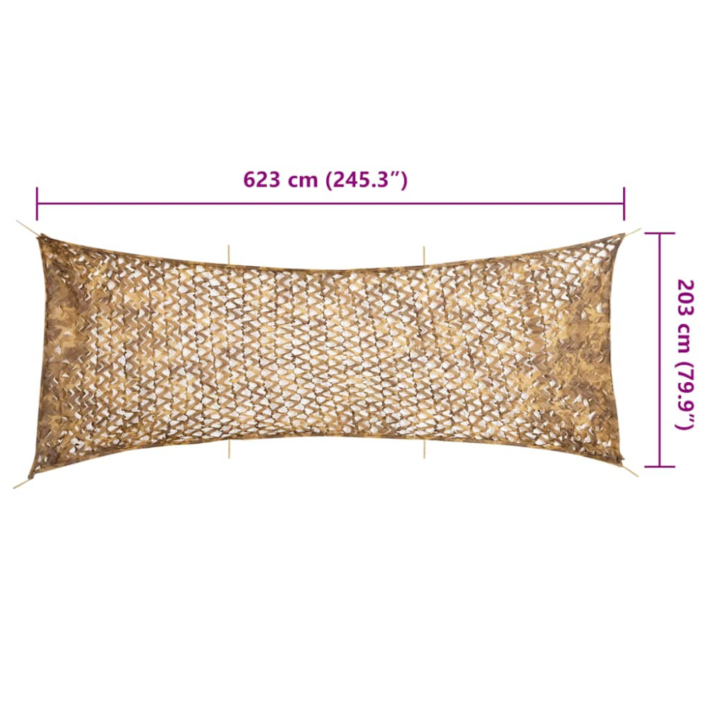 Produktbild för Camouflagenät med förvaringsväska 623x203 cm sand