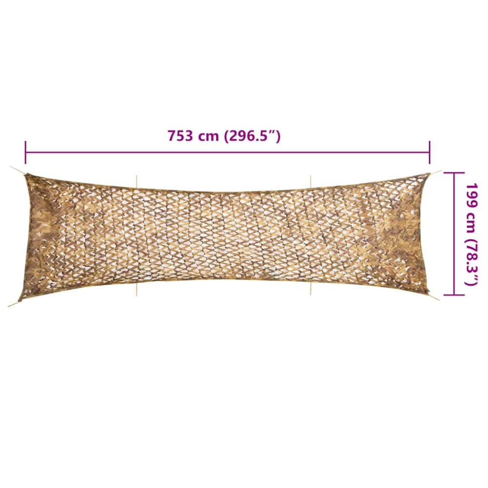 Produktbild för Camouflagenät med förvaringsväska 753x199 cm sand