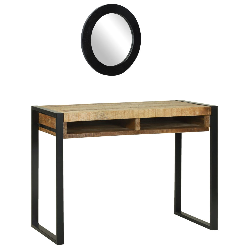 Produktbild för Smyckebord med hylla Brun 100 x 50 x 75 cm Massivt Mangoträ