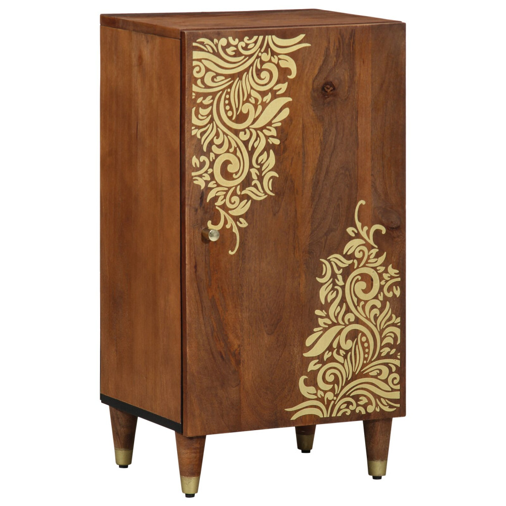 Produktbild för Sideboard med hylla Brun 40 x 33 x 75 cm Massivt mangoträ