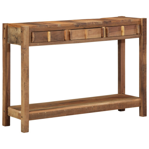 vidaXL Konsolbord med låda Brun 107 x 33 x 76 cm Solid återvunnen trä