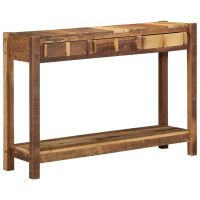 Produktbild för Konsolbord med låda Brun 107 x 33 x 76 cm Solid återvunnen trä