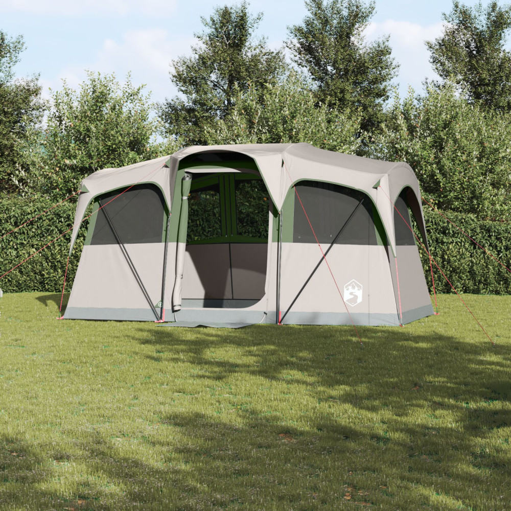 Produktbild för Familjetält Vit och grön 435 x 255 x 216 cm Polyester och Stål