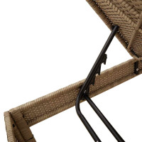 Produktbild för Solstol med dyna beige 55x200x44cm konstrotting