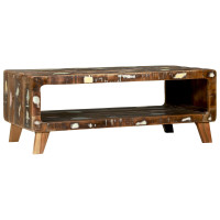 Produktbild för Kaffeebord Flerfärgsdesign 90 x 50 x 35 cm Solid återvunnen trä