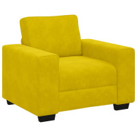 Produktbild för Soffstol gul 100x77x82 cm sammet