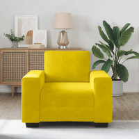 Produktbild för Soffstol gul 100x77x82 cm sammet