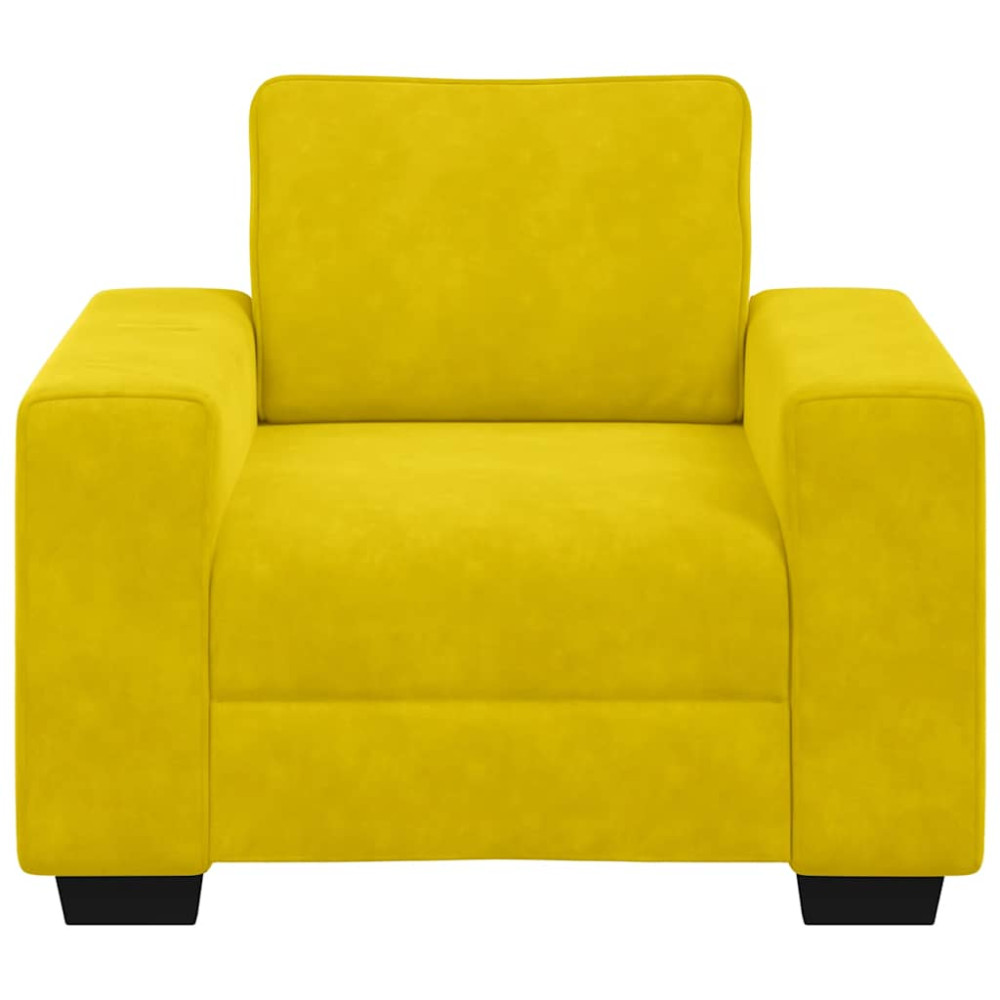 Produktbild för Soffstol gul 100x77x82 cm sammet