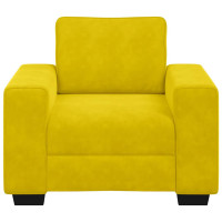 Produktbild för Soffstol gul 100x77x82 cm sammet