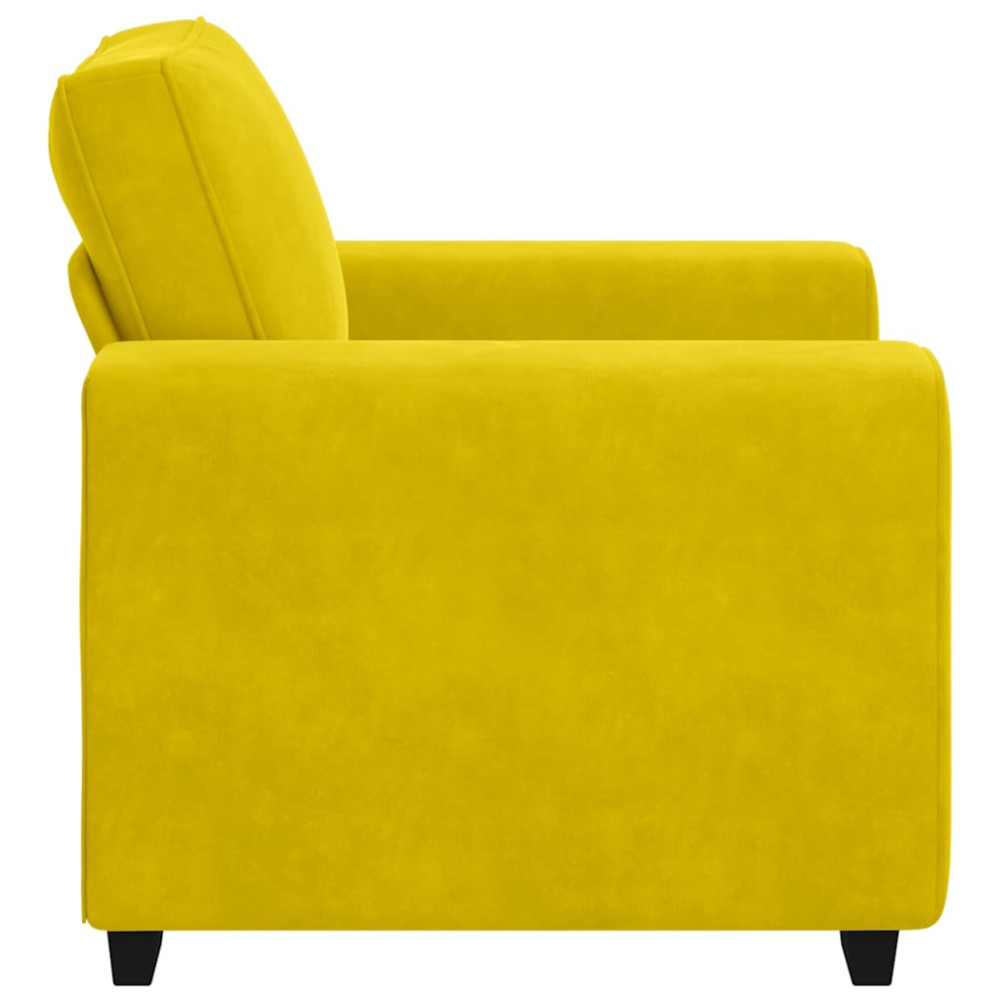 Produktbild för Soffstol gul 100x77x82 cm sammet