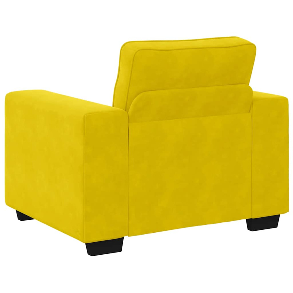 Produktbild för Soffstol gul 100x77x82 cm sammet