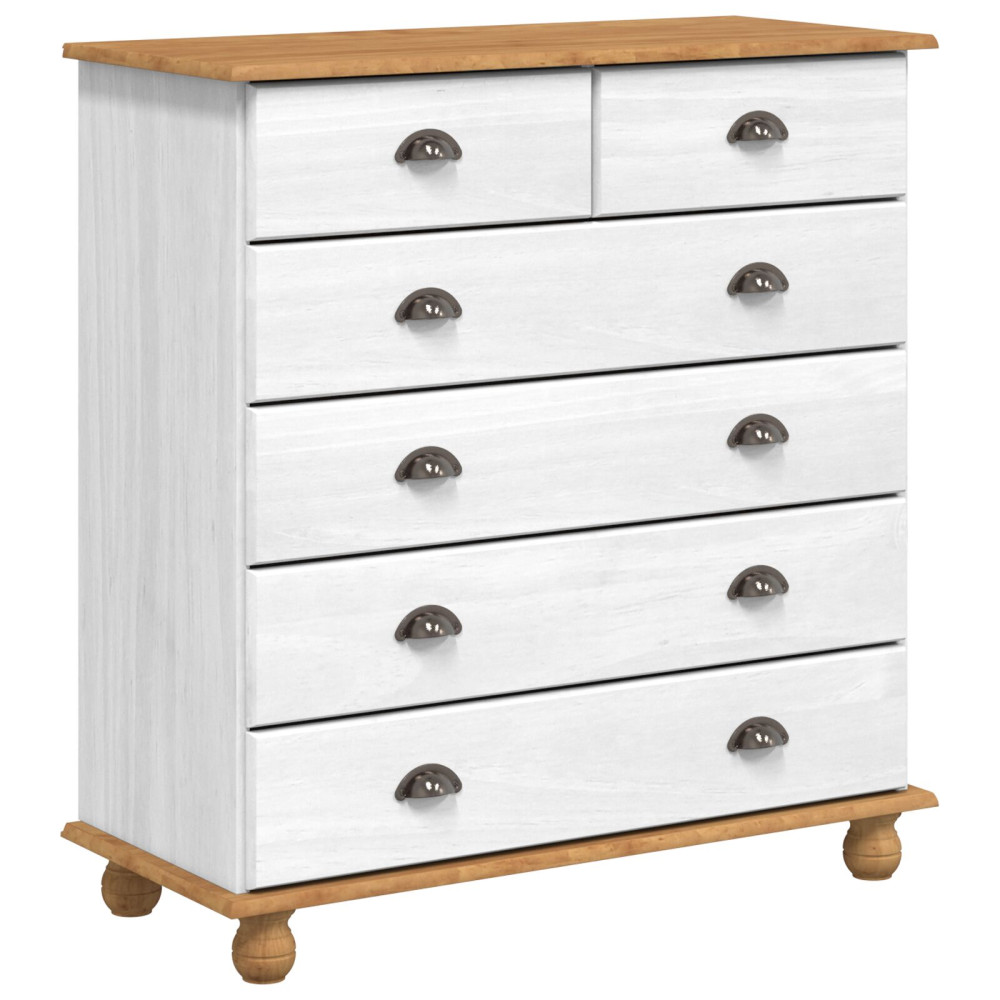 Produktbild för Kista av lådor med låda ASKIM Vit 91 x 40 x 95,5 cm Massiv furu