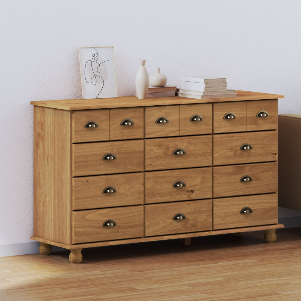 Produktbild för Kista av lådor ASKIM Brun 79 x 40 x 133,5 cm Massiv furu