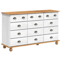 Produktbild för Kista av lådor ASKIM Vit 79 x 40 x 133,5 cm Massiv furu