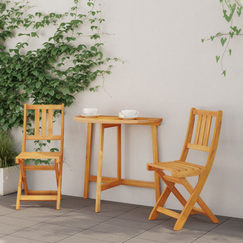 vidaXL Utemöbler Bistro Stolar med kudde 2 pcs Massivt Akaciaträ