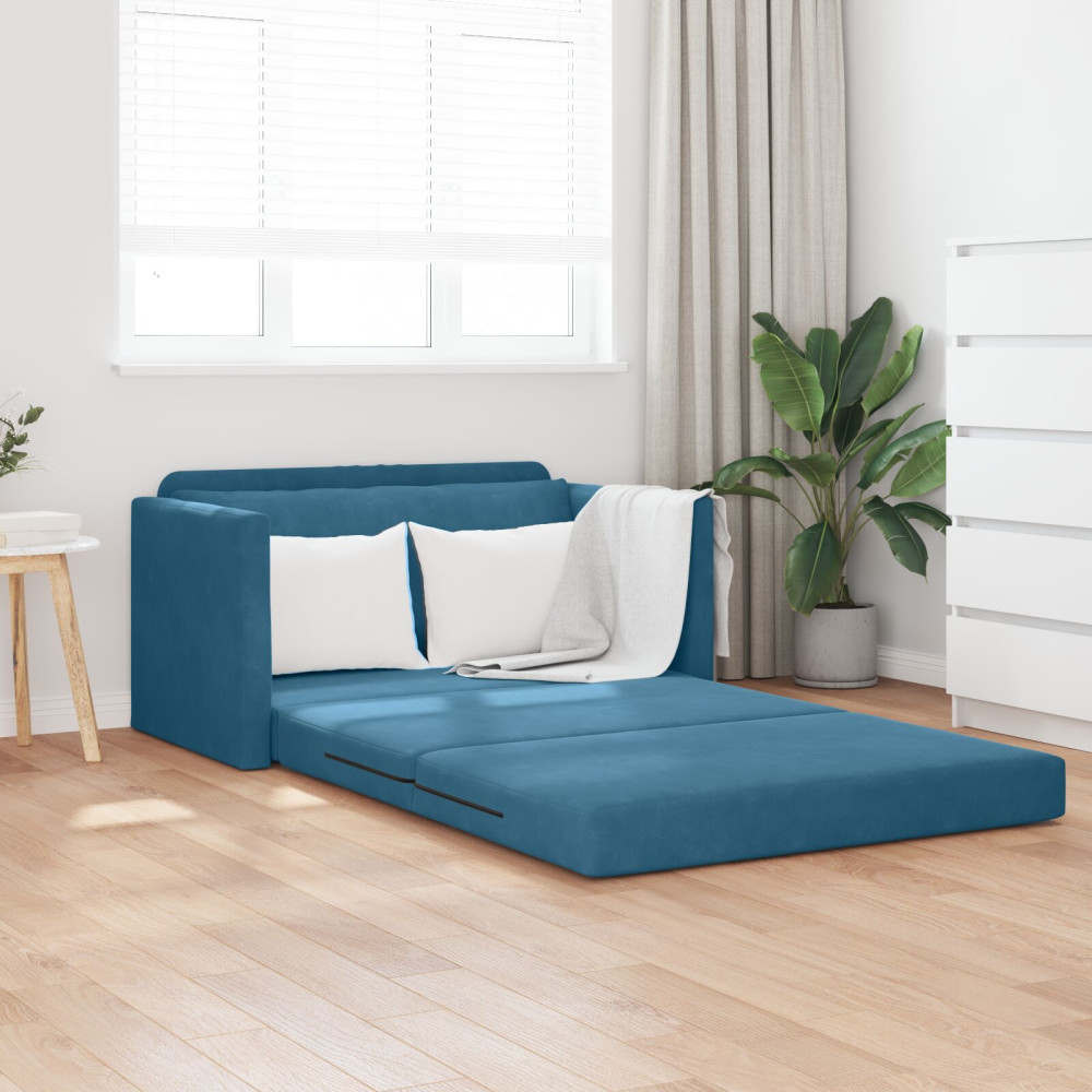 Produktbild för Soffsäng Blå 124 x 71 x 78 cm Sammet