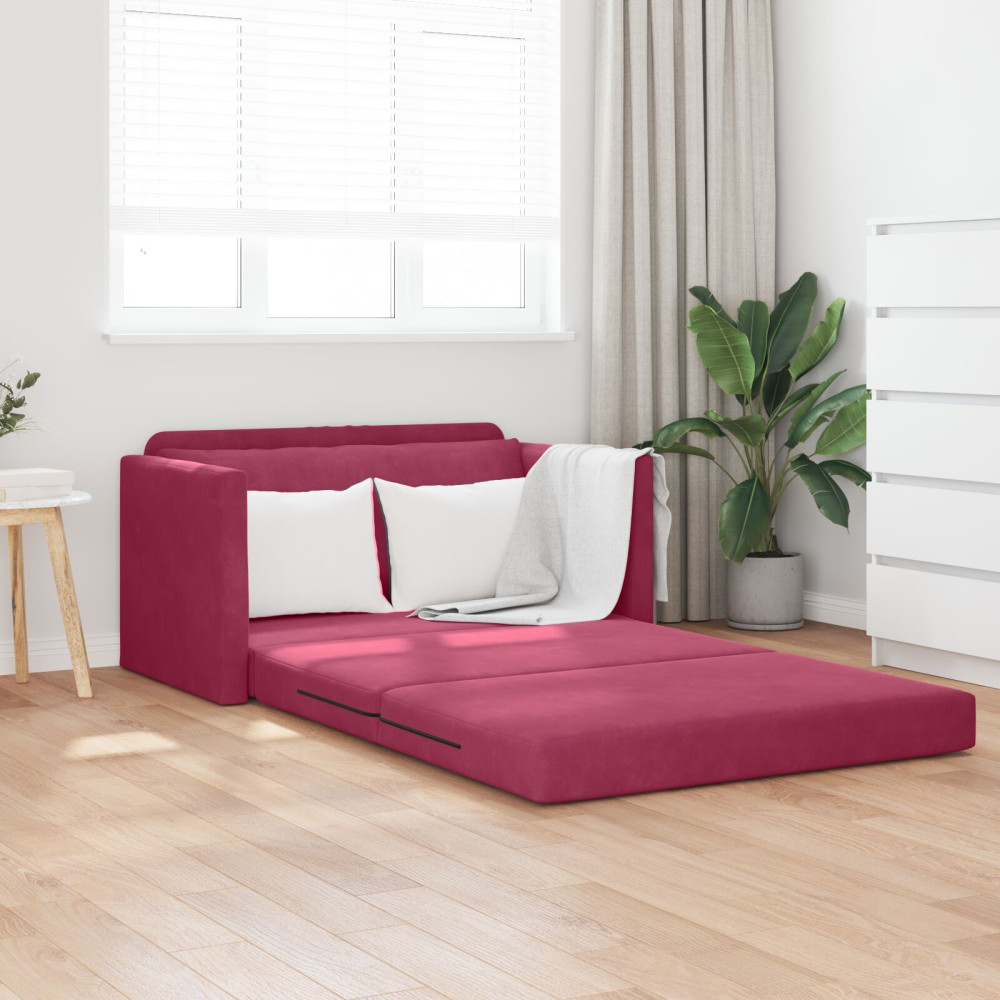 Produktbild för Soffsäng Vinröd 124 x 71 x 78 cm Sammet