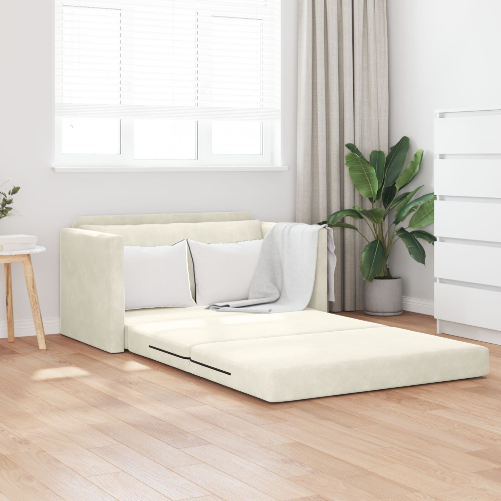 Produktbild för Soffsäng Kräm 124 x 71 x 78 cm Sammet