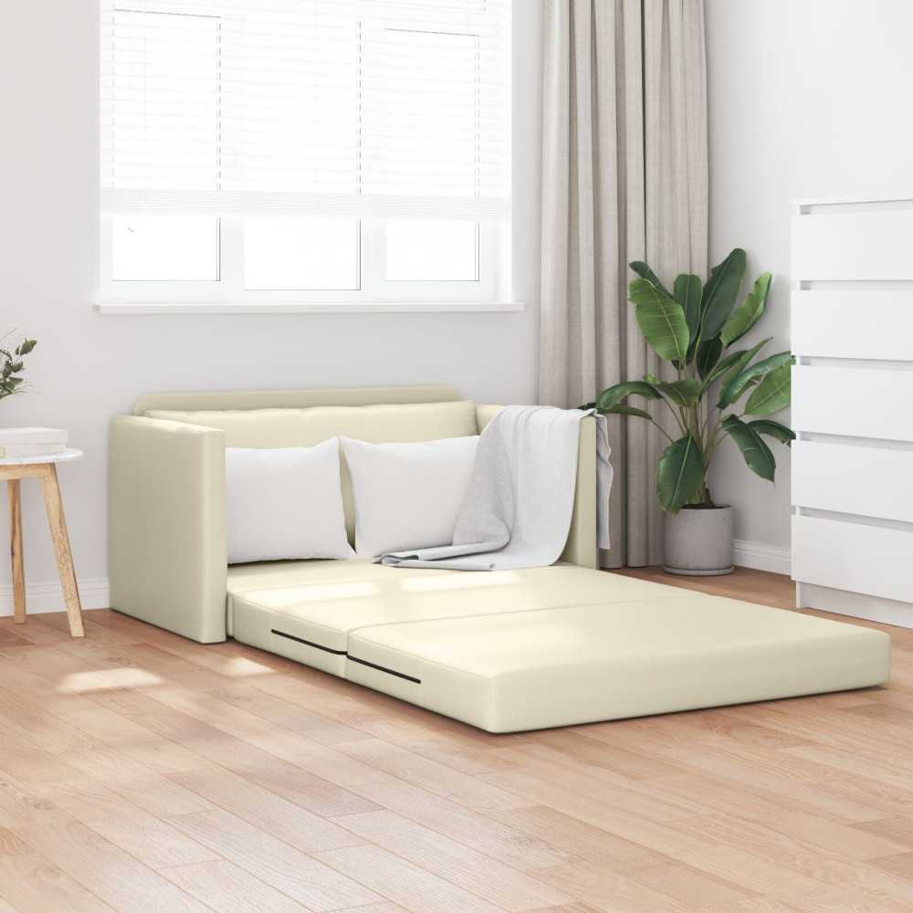 Produktbild för Soffsäng Kräm 124 x 71 x 78 cm Konstläder