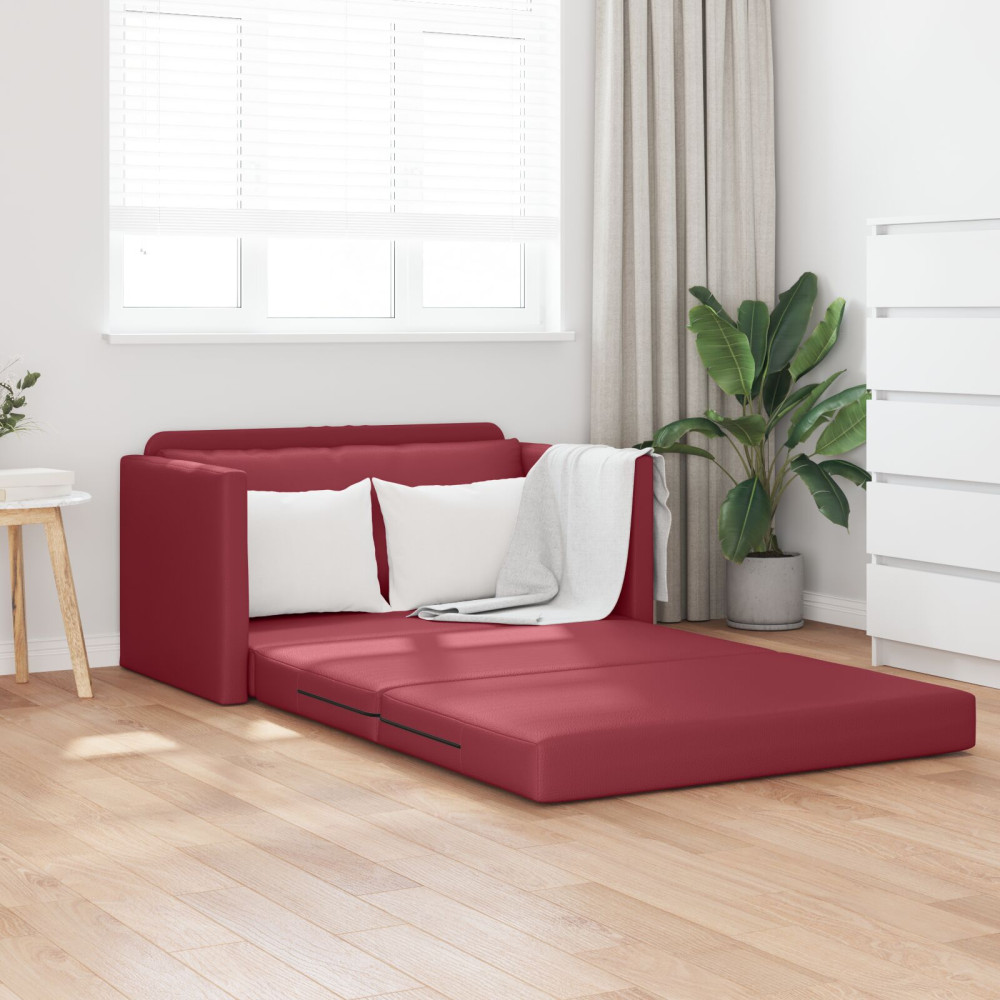 Produktbild för Soffsäng Vinröd 124 x 71 x 78 cm Konstläder