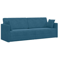 Produktbild för Golvbäddsoffa Blå 213 x 70 x 77 cm Sammet