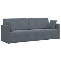 Produktbild för Golvbäddsoffa Mörkgrå 213 x 70 x 77 cm Sammet