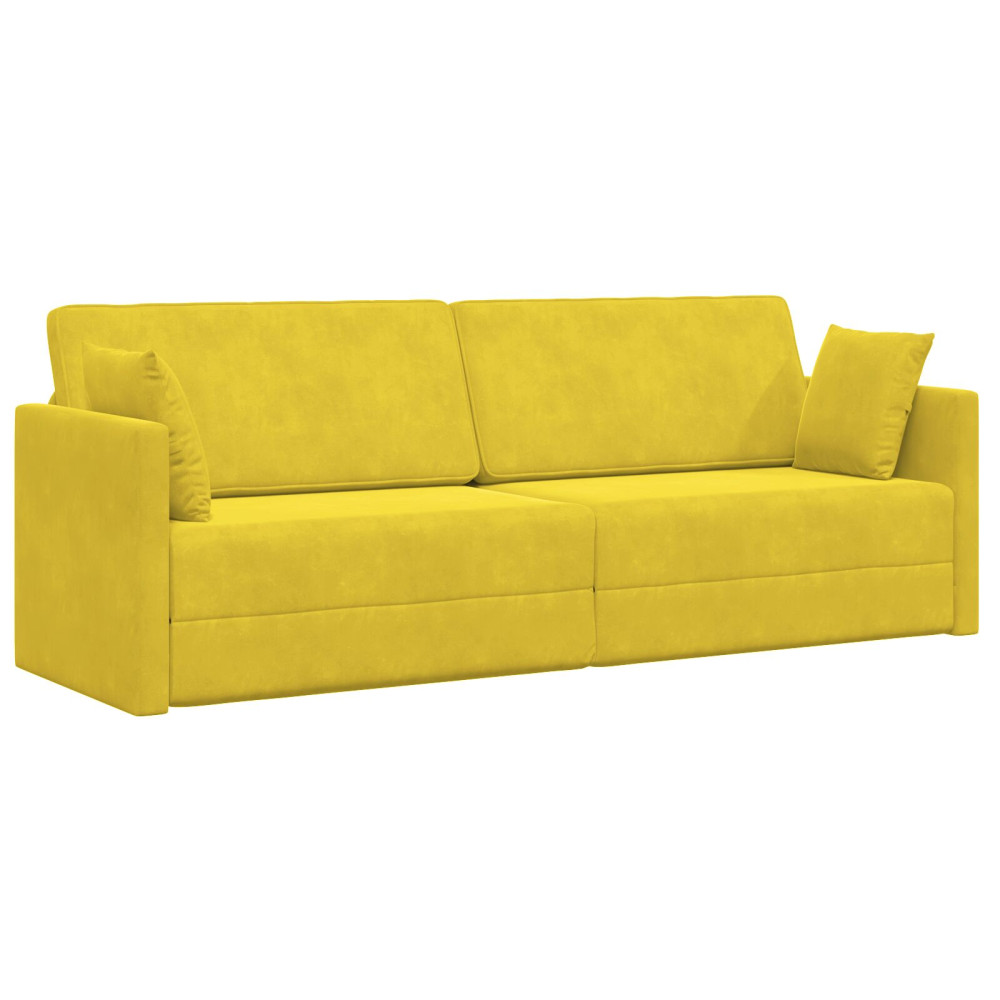 Produktbild för Golvbäddsoffa Gul 213 x 70 x 77 cm Sammet
