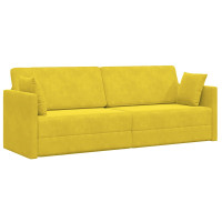 Produktbild för Golvbäddsoffa Gul 213 x 70 x 77 cm Sammet