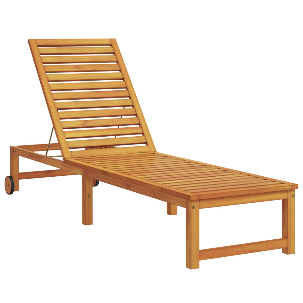 Produktbild för Solstol Reclining Brun 202 x 53 x 89 cm Massivt Akaciaträ